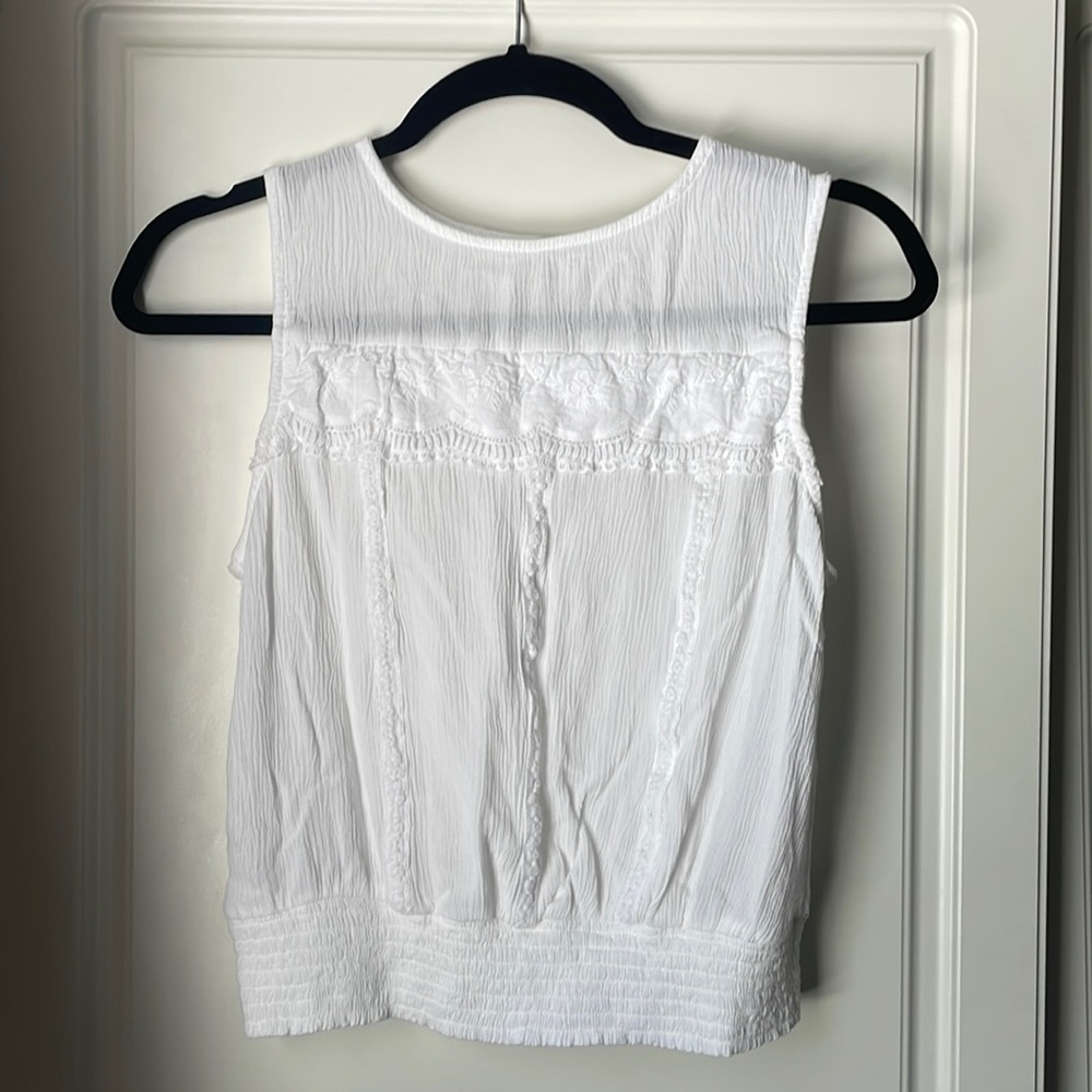 Vintage White Flowy Blouse